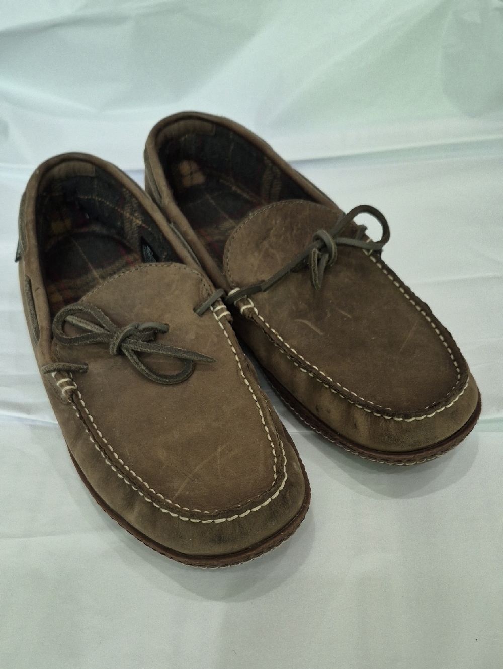 L.L. Bean Slippers Mens 12 Handsewn Leather Moccasin Slip On Cabincore
